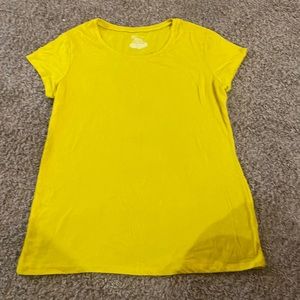 Yellow scoop neck top